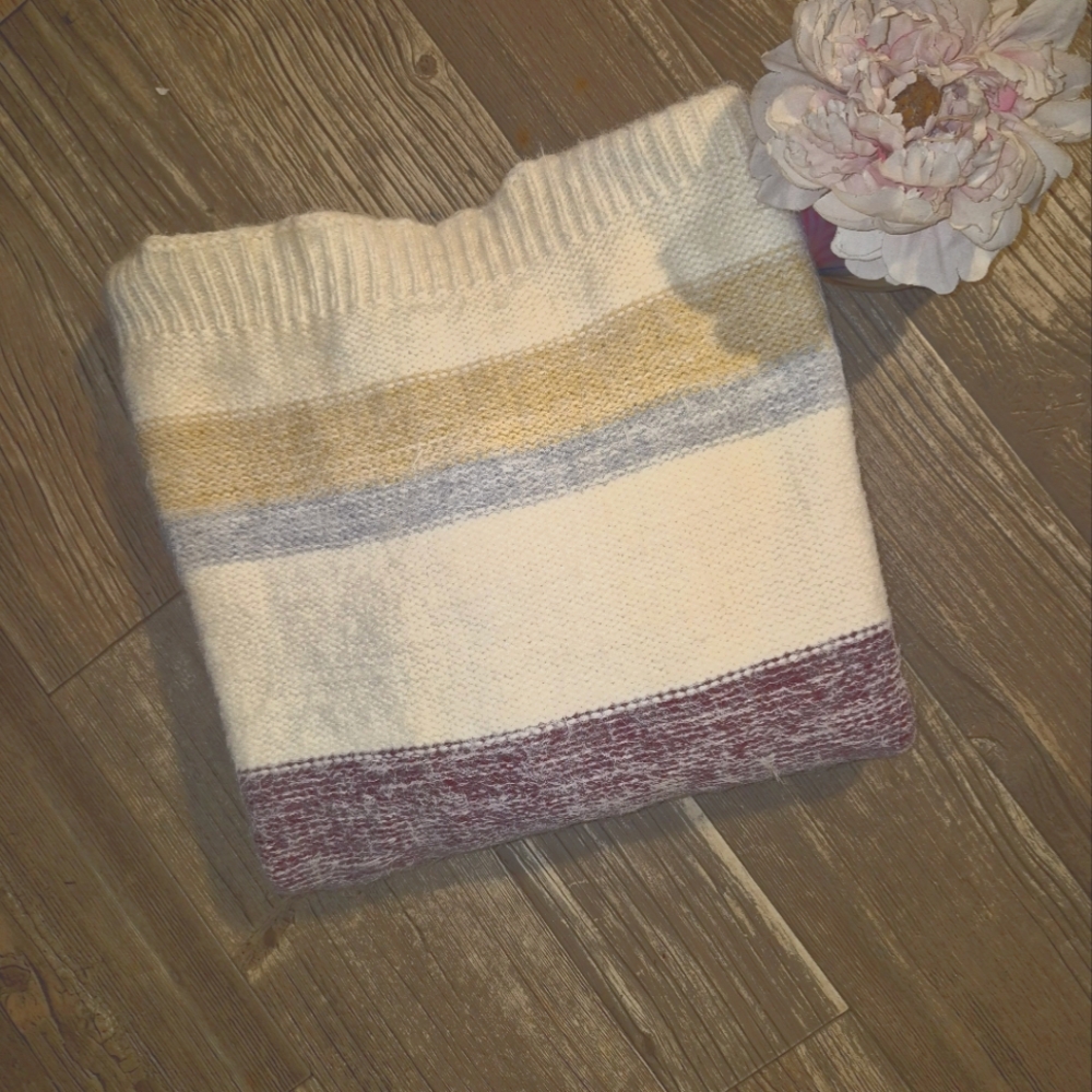 Striped Women's Cowl Neck  Sweater